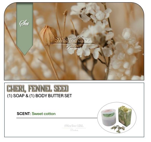 Cheri, Fennel Seed Herbal Bar and Body Butter Set
