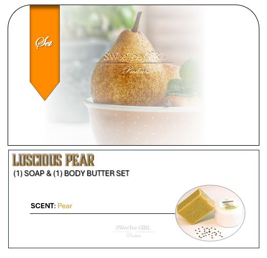 Luscious Pear, Flax Seed Herbal Bar and Body Butter Set